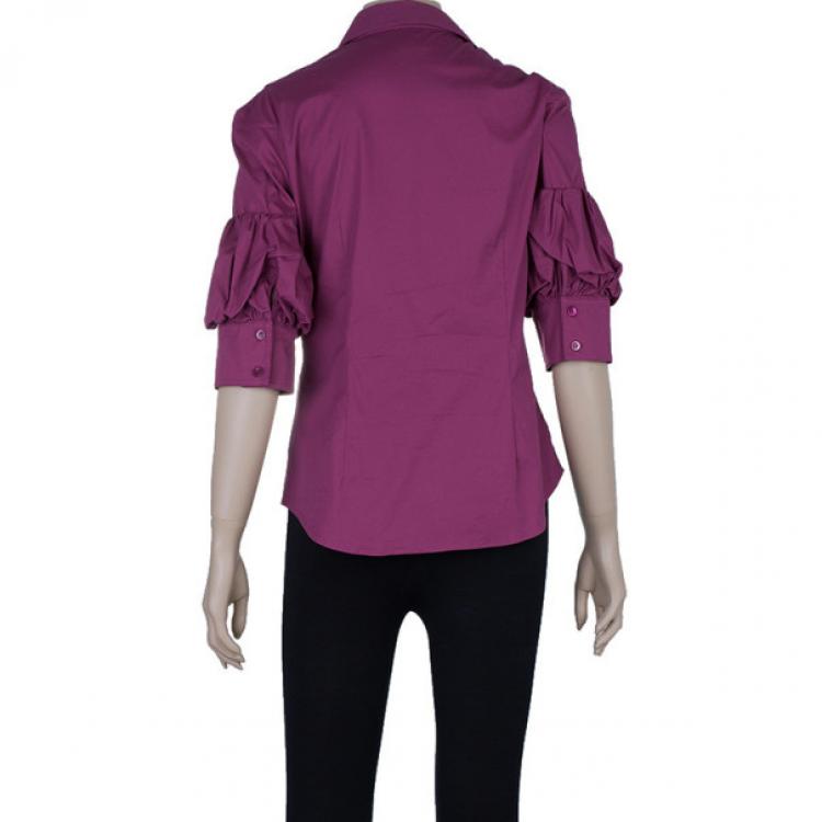 Pre Owned Red Valentino Fuschia Short Sleeve Shirt M