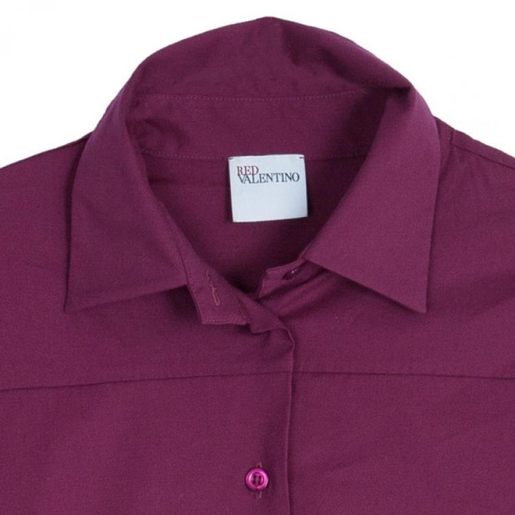 Pre Owned Red Valentino Fuschia Short Sleeve Shirt M