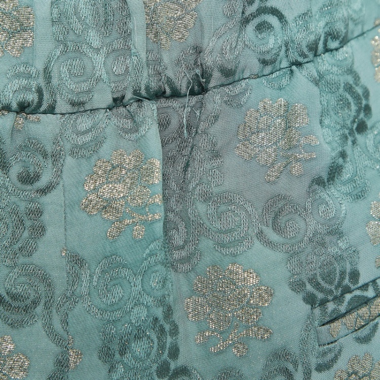 Pre Owned RED Valentino Sage Green Floral Jacquard Trousers M