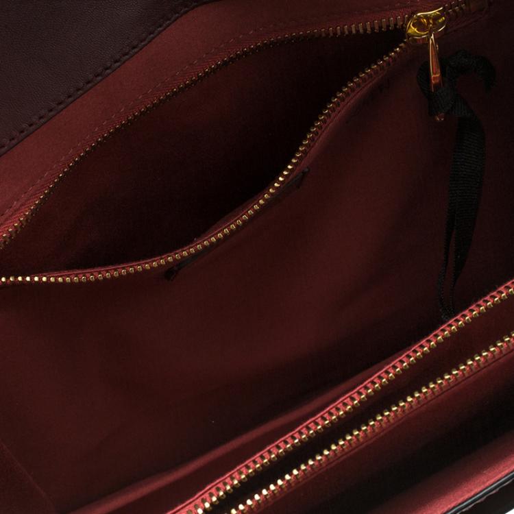 Pre Owned Red Valentino Red Patent Leather Eyelet Shoulder Bag