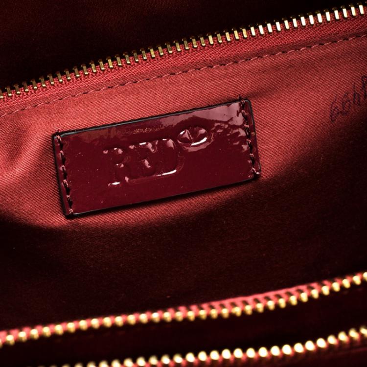 Pre Owned Red Valentino Red Patent Leather Eyelet Shoulder Bag