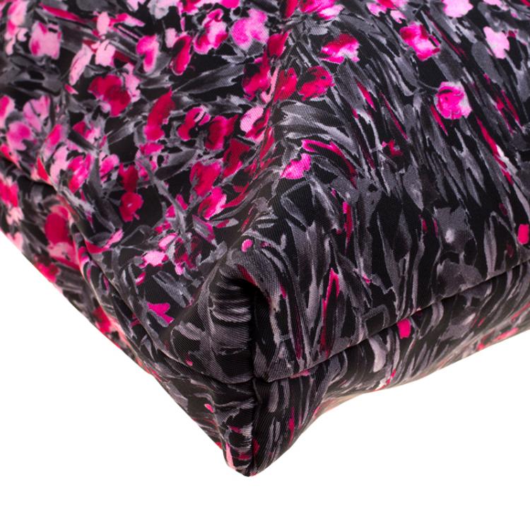 Pre Owned RED Valentino Multicolor Nylon and Leather Trimmed Bow Decorated Tote