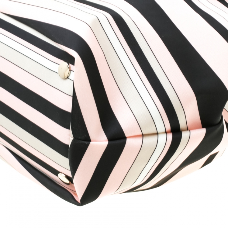 Pre Owned RED Valentino Multicolor Striped Bow Fabric Frame Satchel