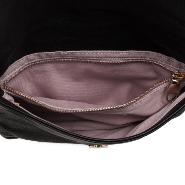 Pre Owned RED Valentino Black Satin And Lace Chain Strap Evening Bag