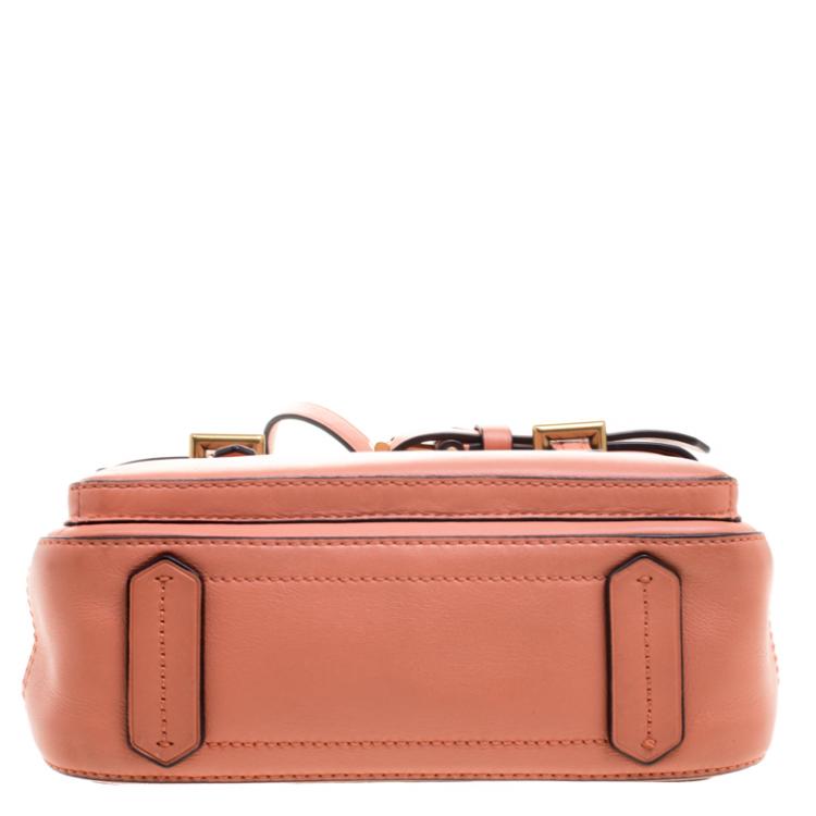 Pre Owned Reed Krakoff Peach Leather Micro Boxer Tote