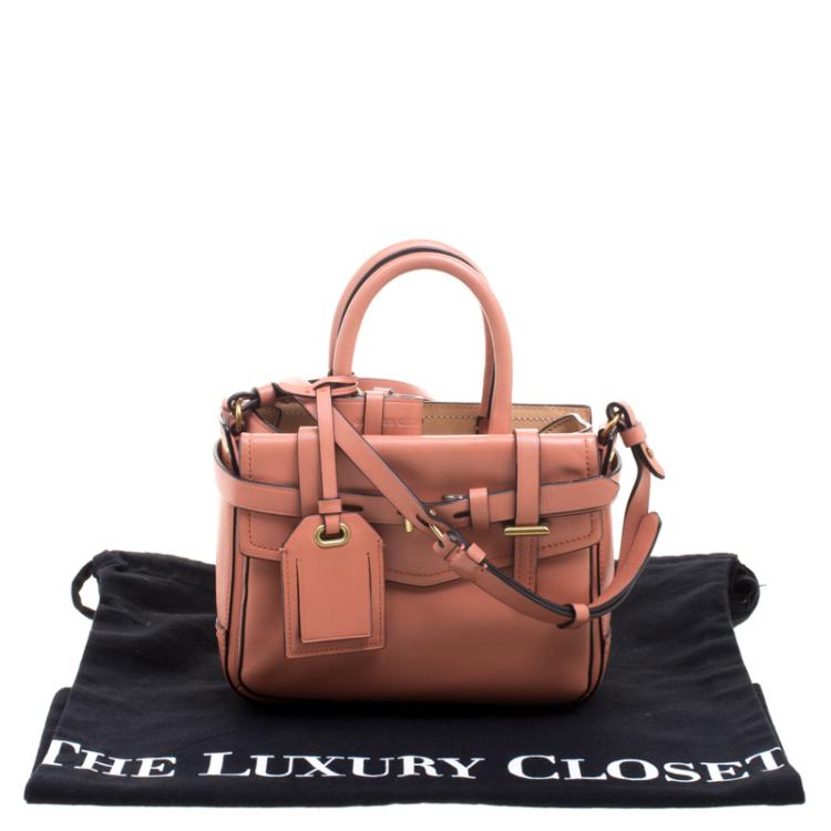 Pre Owned Reed Krakoff Peach Leather Micro Boxer Tote