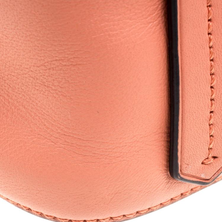 Pre Owned Reed Krakoff Peach Leather Micro Boxer Tote