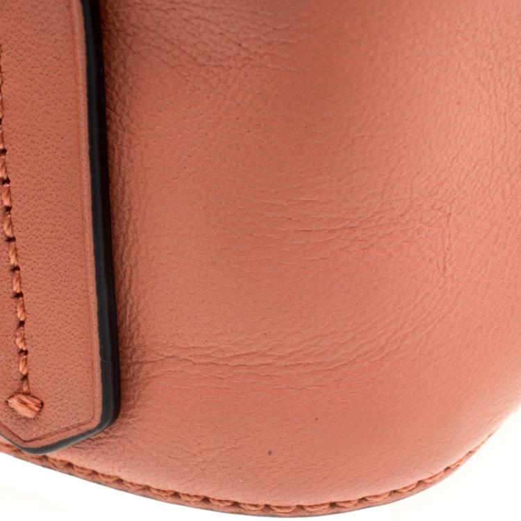 Pre Owned Reed Krakoff Peach Leather Micro Boxer Tote