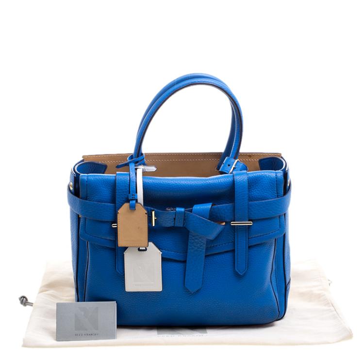 Pre Owned Reed Krakoff Rosewood Blue Leather Boxer Tote
