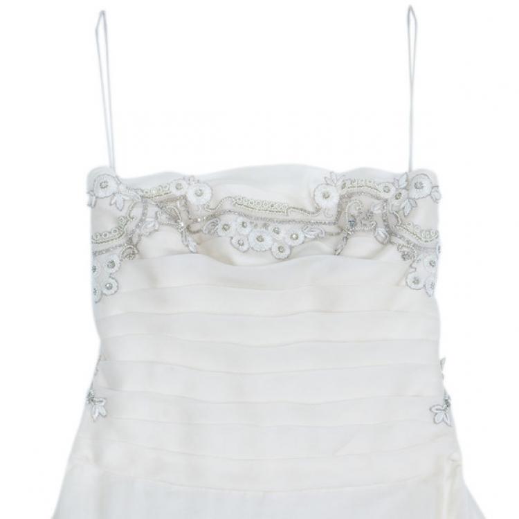 مملوكة مسبقًا Reem Acra Satin Organza Wedding Dress M