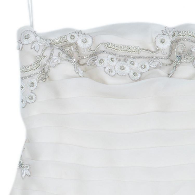 مملوكة مسبقًا Reem Acra Satin Organza Wedding Dress M