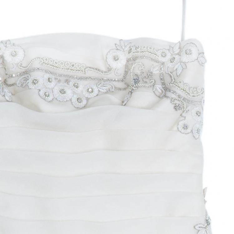 مملوكة مسبقًا Reem Acra Satin Organza Wedding Dress M