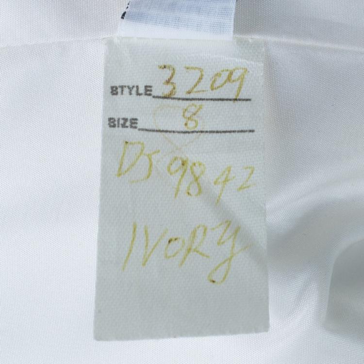 Pre Owned Reem Acra Harmony Embellished Wedding Dress M