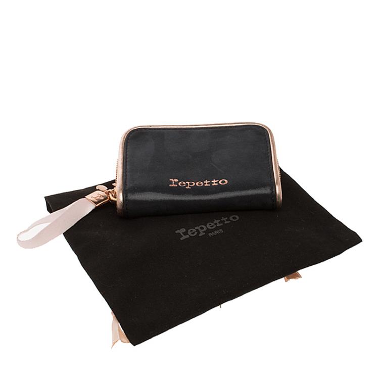 Pre Owned Repetto Black Leather Plie Wallet
