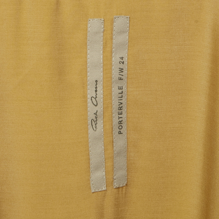 Pre Owned Rick Owens Honey Brown Satin Long Wrap Dress M