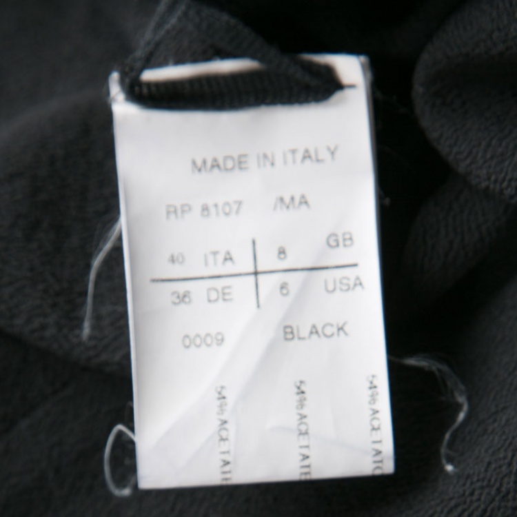 Pre Owned Rick Owens Anthem Black V Neck Sleeveless Asymmetric Tunic S