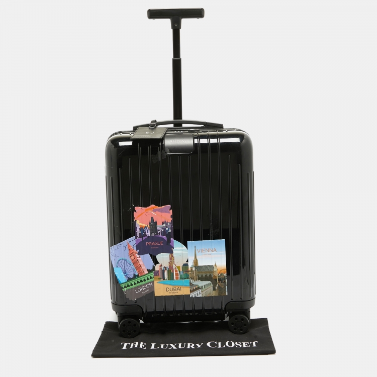 Pre Owned Rimowa Black Polycarbonate Essential Cabin Luggage 45