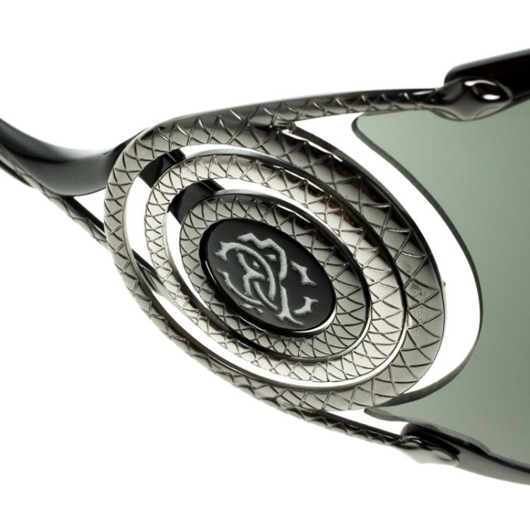 Pre Owned Roberto Cavalli Black/Gun Metal 464S Zircone Sunglasses