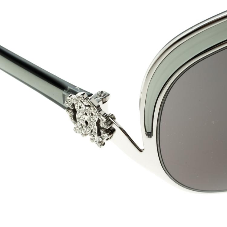 Pre Owned Roberto Cavalli Black 465S Ammazonite Shield Sunglasses