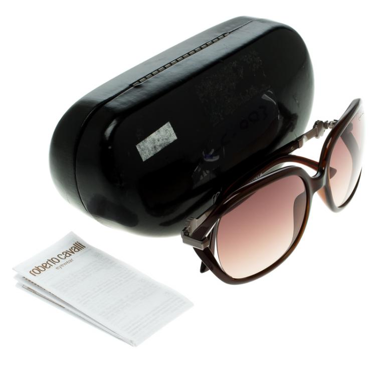 Pre Owned Roberto Cavalli Brown 591S Edera Square Sunglasses