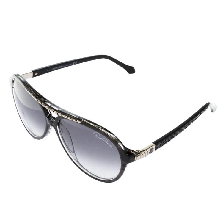 Pre Owned Roberto Cavalli Dark Grey 88S Torcularis Aviator Sunglasses