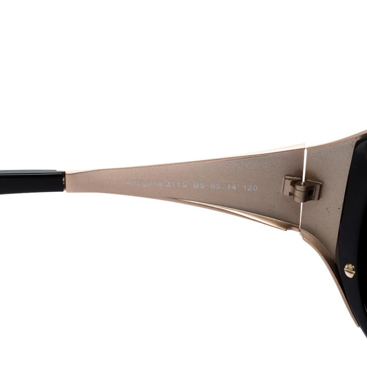 Pre Owned Roberto Cavalli Black/Gold 311S Antigone Oversized Sunglasses