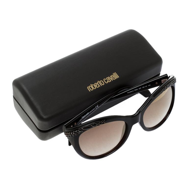 Pre Owned Roberto Cavalli Brown 789S Mirror Acubens Cat Eye Sunglasses