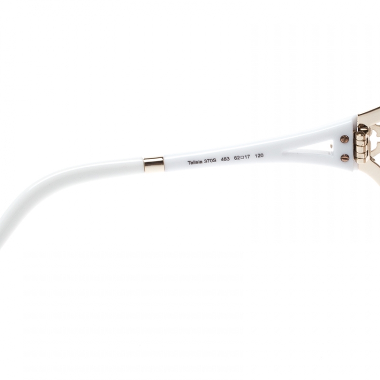 Pre Owned Roberto Cavalli White/ Brown Gradient Talisia 370S Oversized Sunglasses