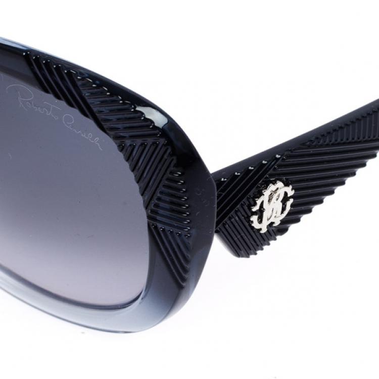 Pre Owned Roberto Cavalli Black &amp; Blue Oval Ihuru Womens Sunglasses