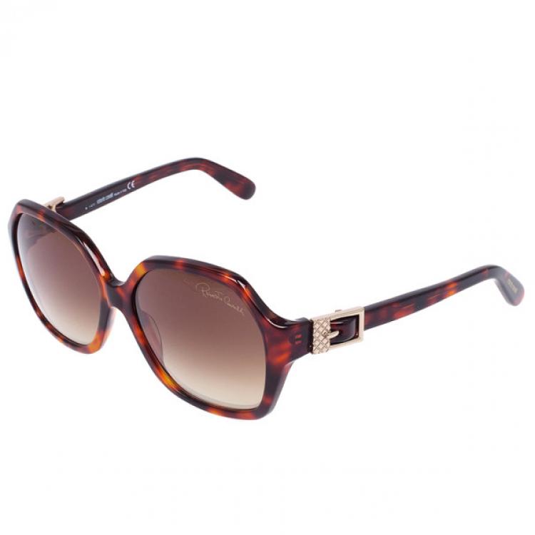 Pre Owned Roberto Cavalli Tortoise Frame Pioppo Oversized Womens Sunglasses