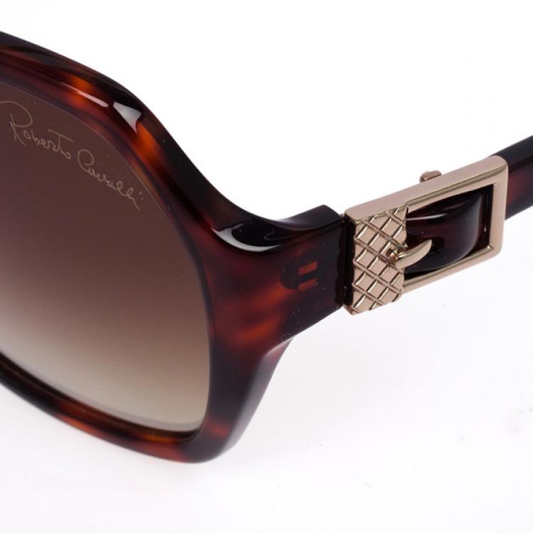 Pre Owned Roberto Cavalli Tortoise Frame Pioppo Oversized Womens Sunglasses