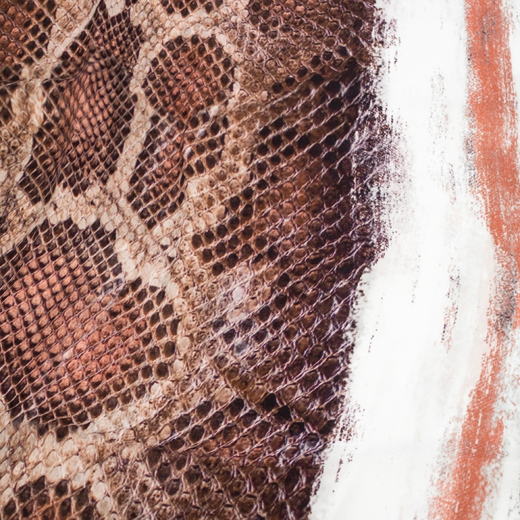 Pre Owned Roberto Cavalli Black & Peach Animal Print Silk Stole