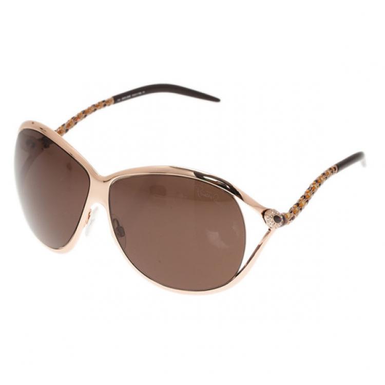 Pre Owned Roberto Cavalli Gold Morganite Sunglasses