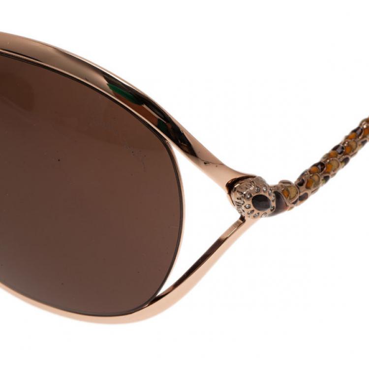 Pre Owned Roberto Cavalli Gold Morganite Sunglasses