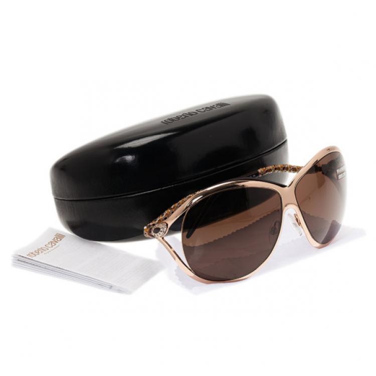 Pre Owned Roberto Cavalli Gold Morganite Sunglasses
