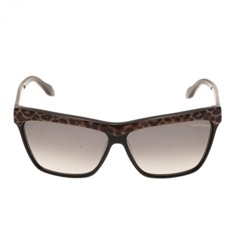 Pre Owned Roberto Cavalli Black Leopard Meeru Wayfarers