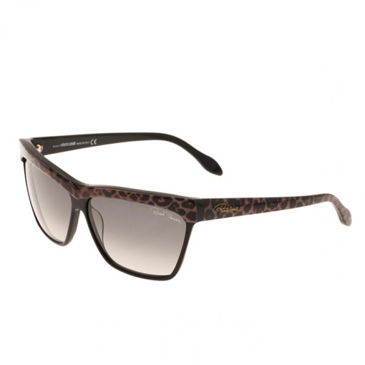 Pre Owned Roberto Cavalli Black Leopard Meeru Wayfarers