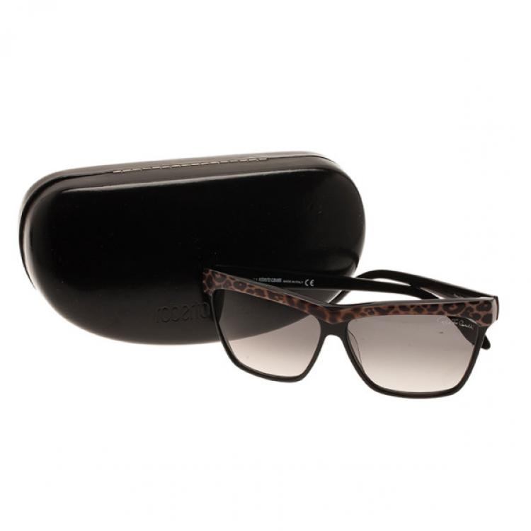 Pre Owned Roberto Cavalli Black Leopard Meeru Wayfarers
