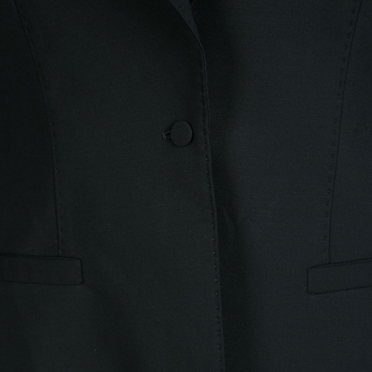 مملوكة مسبقًا Roberto Cavalli Black Wool Tailored Blazer M