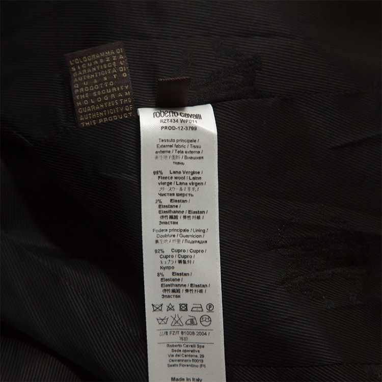 Pre Owned Roberto Cavalli Black Wool Tailored Blazer M
