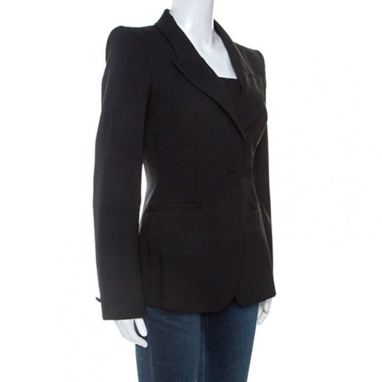 Pre Owned Roberto Cavalli Black Wool Tailored Blazer M