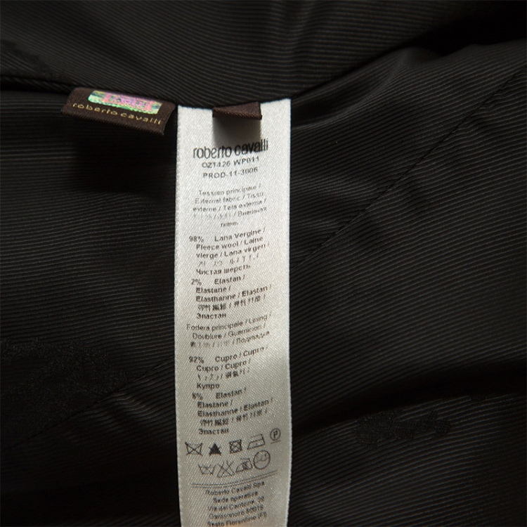 Pre Owned Roberto Cavalli Black Wool Tailored Blazer M