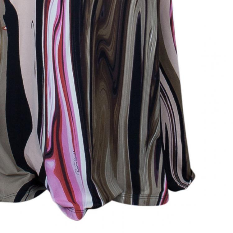 Pre Owned Roberto Cavalli Floral Printed Silk Maxi Skirt S
