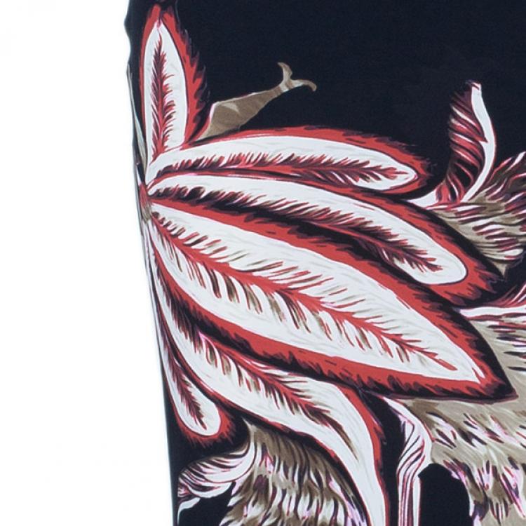 Pre Owned Roberto Cavalli Floral Printed Silk Maxi Skirt S