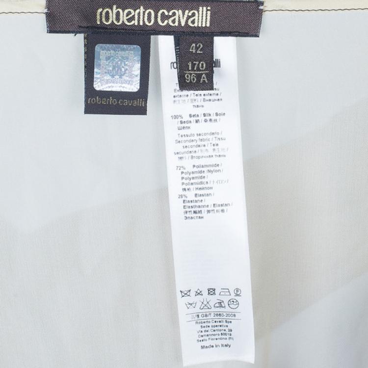 Pre Owned Roberto Cavalli Floral Silk Kaftan Top M