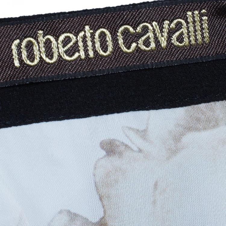 Pre Owned Roberto Cavalli Silk Flower Print Kaftan M