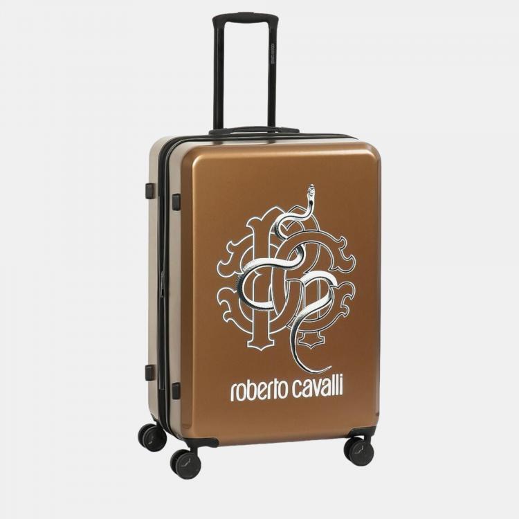 Pre Owned Roberto Cavalli Brown Lightweight Spinner Suitcase Set