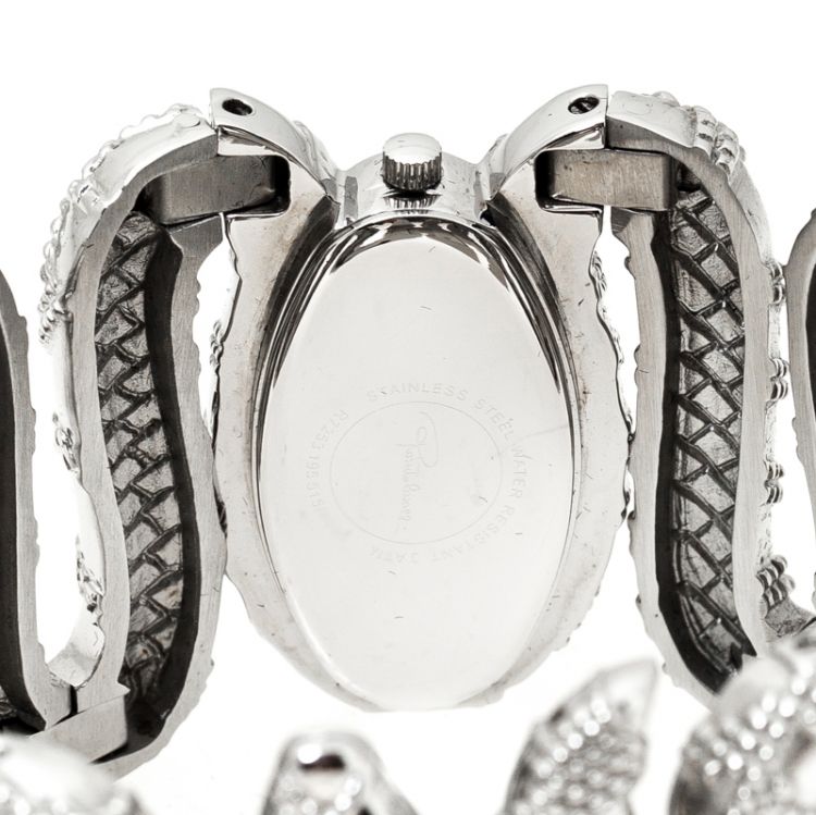 مملوكة مسبقًا Roberto Cavalli Silver Stainless Steel Cleopatra R7253195515 Women's Wristwatch 40 mm