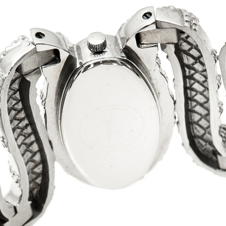 مملوكة مسبقًا Roberto Cavalli Silver Stainless Steel Cleopatra R7253195515 Women's Wristwatch 40 mm