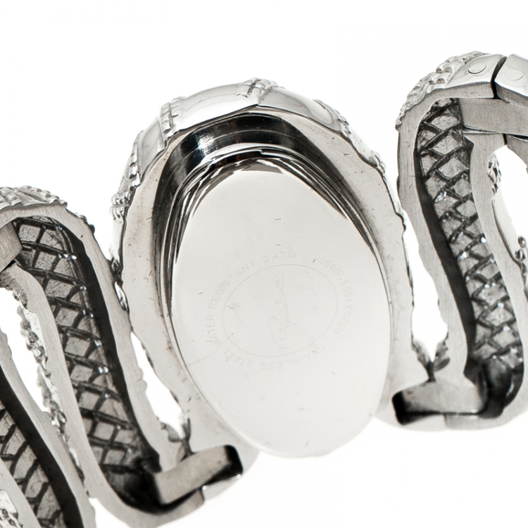 مملوكة مسبقًا Roberto Cavalli Silver Stainless Steel Cleopatra R7253195515 Women's Wristwatch 40 mm
